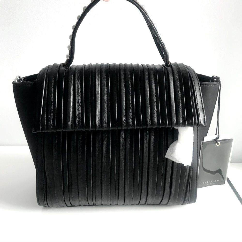 Celine Dion Volta Satchel Bag Black Crossbody